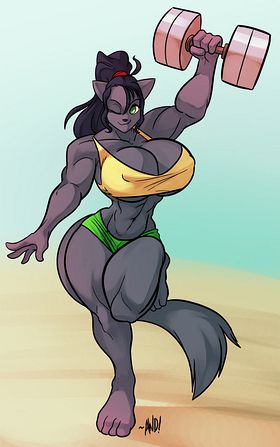 Furry Muscle Girl Picture