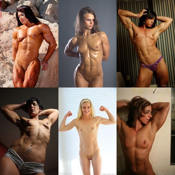 Flat breasted muscle girls