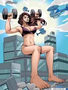 Giantess Muscle Girl Art Picture