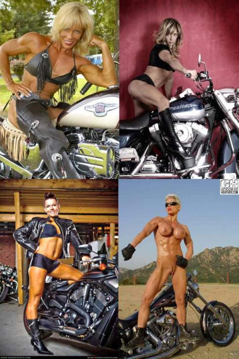 Muscle Girl Motorcycle Picture