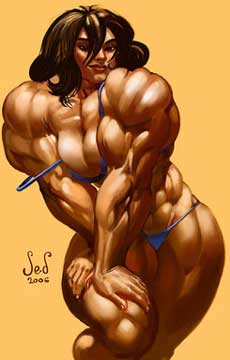 Muscle Girl Art Picture