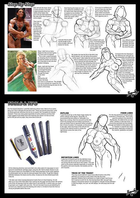 Muscle Girl Art Lesson Picture