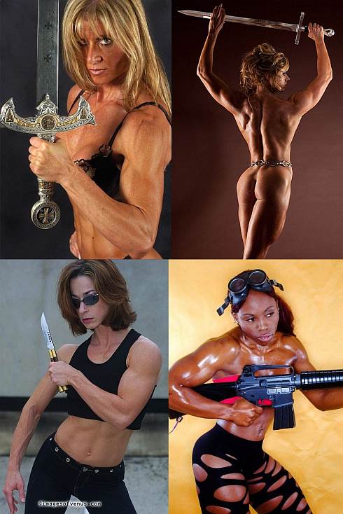 Muscle Girls With Weapons Picture